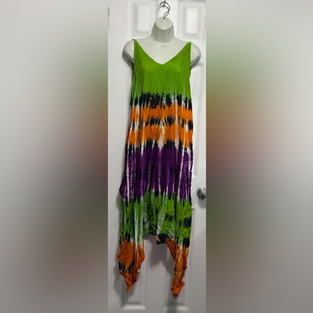 Vibrant Tie-Dye Maxi Dress